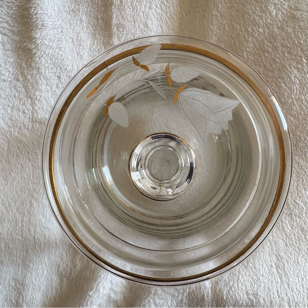 Crystal Romanian Gold Embossed Canister Etched Tulip Candy jar With Lid Floral - Picture 14 of 15